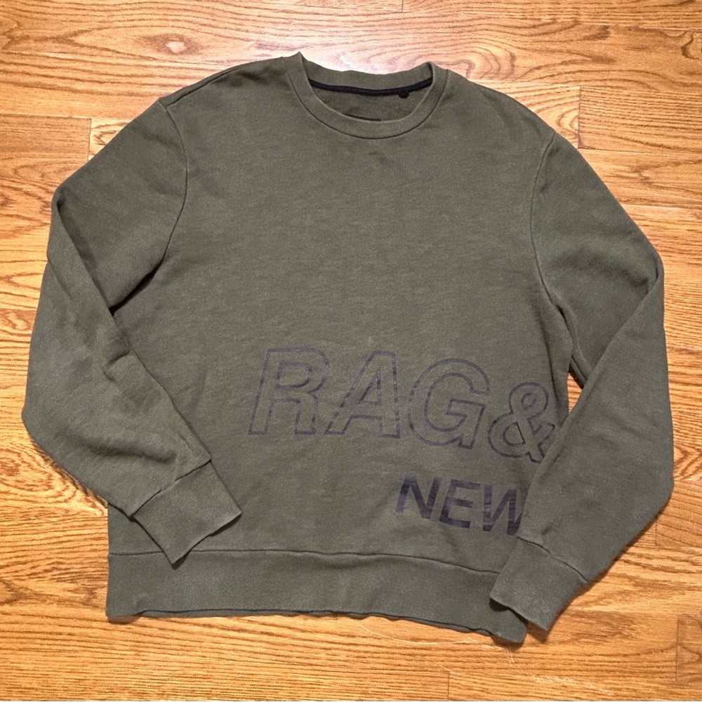 Rag and Bone Grey Army Wrap Around Logo Sweatshirt‎